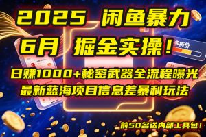 2025闲鱼暴力掘金实操！日赚1000+秘密武器全流程曝光，最新蓝海项目信…-黑斯坦丁项目网