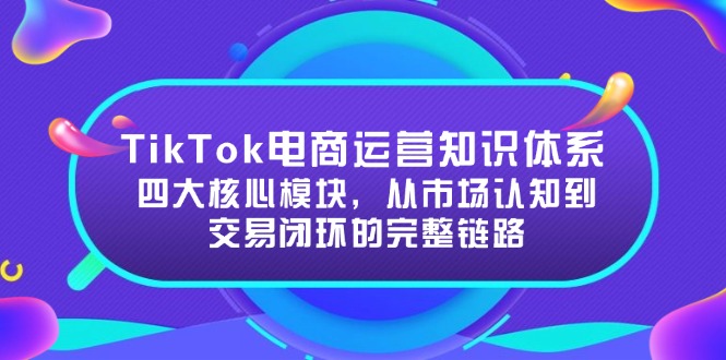 TikTok电商运营知识体系：四大核心模块，从市场认知到交易闭环的完整链路-黑斯坦丁项目网