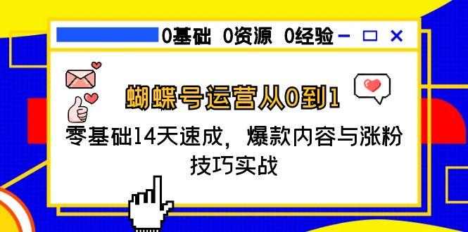 蝴蝶号运营从0到1，零基础14天速成，爆款内容与涨粉技巧实战-黑斯坦丁项目网