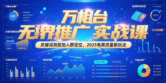 万相台无界推广实战课,关键词测款加人群定位,2025电商流量新玩法-黑斯坦丁项目网