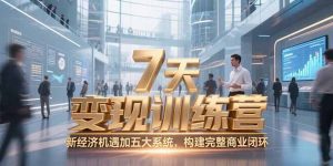 7天咨询师变现训练营，新经济机遇加五大系统，构建完整商业闭环-黑斯坦丁项目网