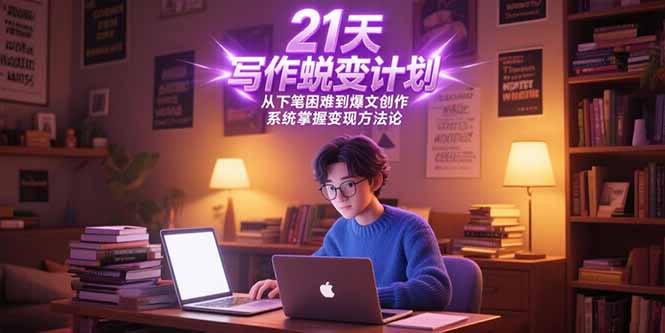 21天写作蜕变计划，从下笔困难到爆文创作，系统掌握变现方法论-黑斯坦丁项目网