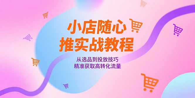 小店随心推实战教程，从选品到投放技巧，精准获取高转化流量-黑斯坦丁项目网