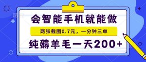 2025年零撸手机项目 二十秒一单 纯薅羊毛 一天200+做就有-黑斯坦丁项目网