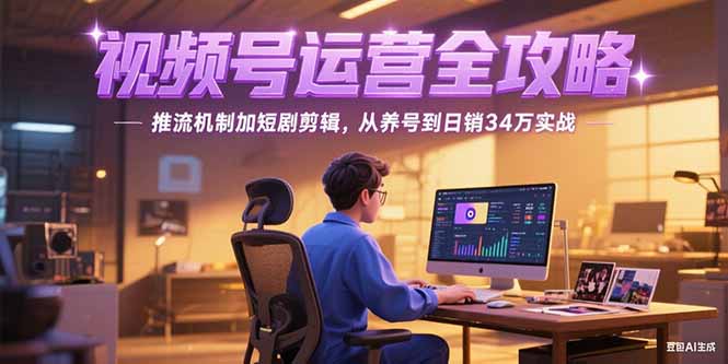 2025视频号运营全攻略，推流机制加短剧剪辑，从养号到日销34万实战-黑斯坦丁项目网