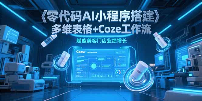 零代码AI小程序搭建，多维表格+Coze工作流，赋能美容门店业绩增长-黑斯坦丁项目网