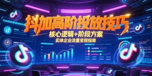 抖加高阶投放技巧，核心逻辑+阶段方案，实体企业流量变现指南-黑斯坦丁项目网