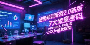 短视频训练营2.0新版，7大流量密码/钩子设计技巧/私域引流/DOU+投放指南-黑斯坦丁项目网