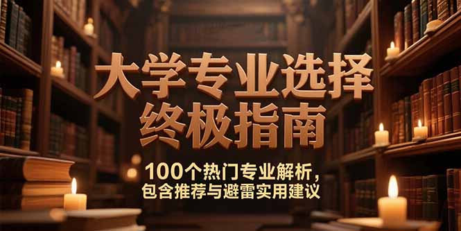 付费文：大学专业选择终极指南,100个热门专业解析,包含推荐与避雷实用建议-黑斯坦丁项目网