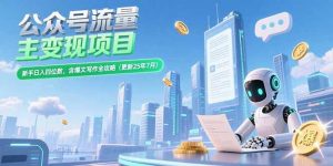 公众号流量主变现项目，新手日入四位数，含爆文写作全攻略(更新25年7月-黑斯坦丁项目网