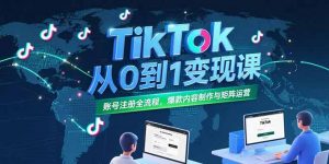 TikTok从0到1变现课，账号注册全流程，爆款内容制作与矩阵运营-黑斯坦丁项目网