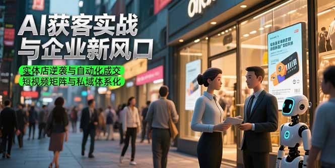 AI获客实战与企业新风口，实体店逆袭与自动化成交 短视频矩阵与私域体系化-黑斯坦丁项目网