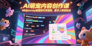 AI萌宠内容创作课，Midjourney制图到可灵视频，数字人带货玩法-黑斯坦丁项目网