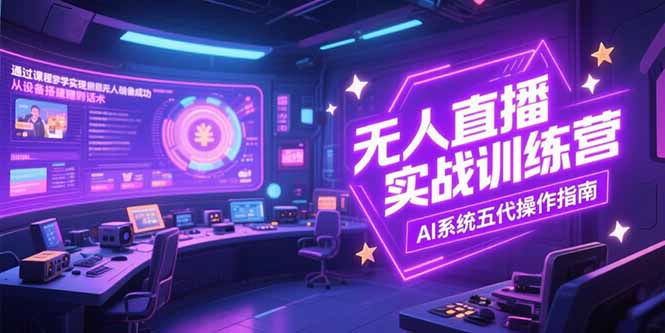 无人直播实操训练营，从设备搭建到话术，AI系统五代操作指南(7月更新-黑斯坦丁项目网