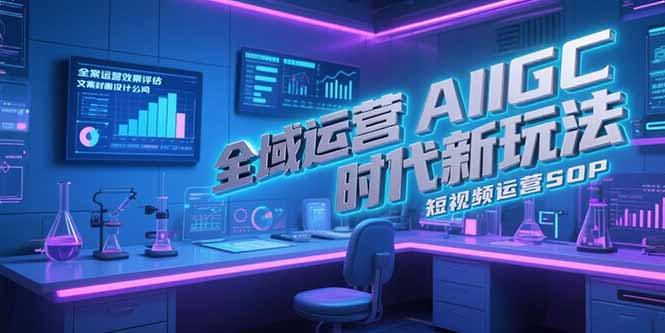 全域运营AIGC时代新玩法，文案封面设计公式，短视频运营SOP-黑斯坦丁项目网