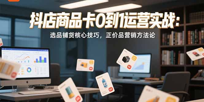 抖店商品卡0到1运营实战：选品铺货核心技巧，正价品营销方法论-黑斯坦丁项目网