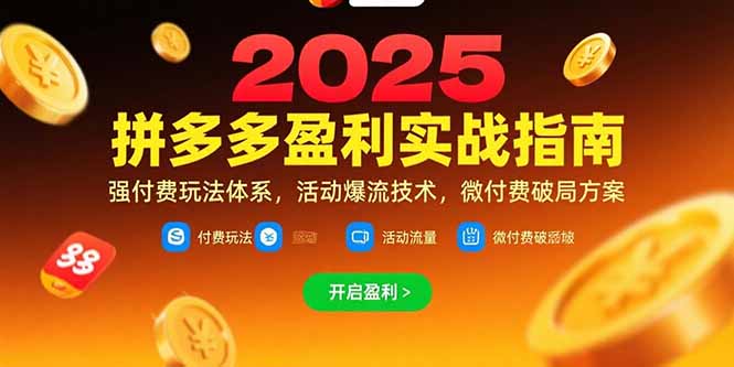 拼多多盈利实战指南,强付费玩法,活动爆流技术,微付费破局方案(更新7月-黑斯坦丁项目网