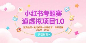 小红书考题赛道虚拟项目1.0,蓝海选品+笔记矩阵+店铺运营,单号月赚5000+-黑斯坦丁项目网