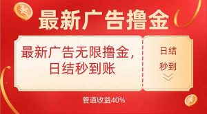 最新广告无限撸金，日结秒到，管道40%-黑斯坦丁项目网