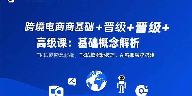 跨境电商基础+晋级+高级课：基础概念解析,Tk私域涨粉技巧,AI客服系统搭建-黑斯坦丁项目网
