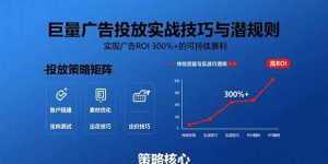 巨量广告投放实战技巧与潜规则：实现广告ROI 300%+的可持续暴利-黑斯坦丁项目网