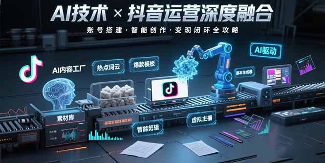 AI技术与抖音运营的深度融合应用：涵盖账号搭建、内容创作、收益变现等-黑斯坦丁项目网