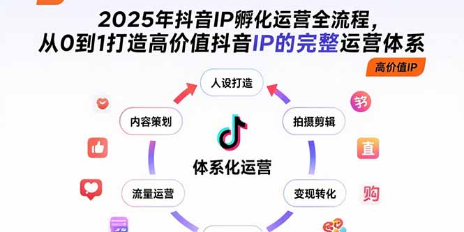 2025年抖音IP孵化运营全流程，从0到1打造高价值抖音IP的完整运营体系-黑斯坦丁项目网