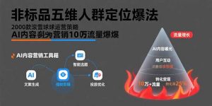 非标品五维人群定位法，2000款滚雪球运营策略，AI内容营销10万流量引爆-黑斯坦丁项目网