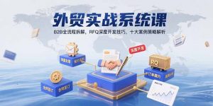 外贸实战系统课:B2B全流程拆解,RFQ深度开发技巧,十大案例策略解析-黑斯坦丁项目网