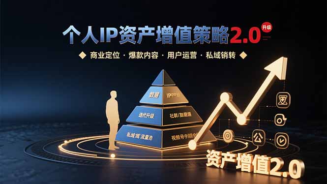 个人IP资产增值策略2.0 拆解商业定位/爆款内容/用户运营/私域销转四大模块-黑斯坦丁项目网
