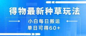 得物最新种草玩法，小白每日搬运单日可得60+-黑斯坦丁项目网