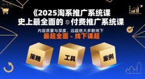 2025淘系推广系统课，史上最全面的付费推广系统课，内容质量与深度，远超绝大多数线下课-黑斯坦丁项目网