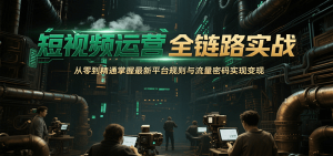 短视频运营全链路实战，从零到精通掌握最新平台规则与流量密码实现变现-黑斯坦丁项目网