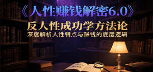 人性赚钱解密6.0，反人性成功学方法论，深度解析人性弱点与赚钱的底层逻辑-黑斯坦丁项目网