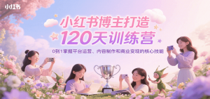 小红书博主打造120天训练营，0到1掌握平台运营、内容制作和商业变现-黑斯坦丁项目网