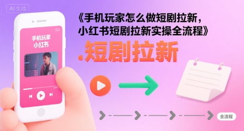 手机玩家怎么做短剧拉新，小红书短剧拉新实操全流程-黑斯坦丁项目网