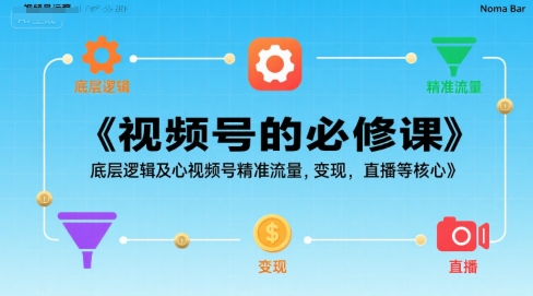 视频号的必修课，视频号的底层逻辑及核心视频号精准流量，变现，直播等核心-黑斯坦丁项目网