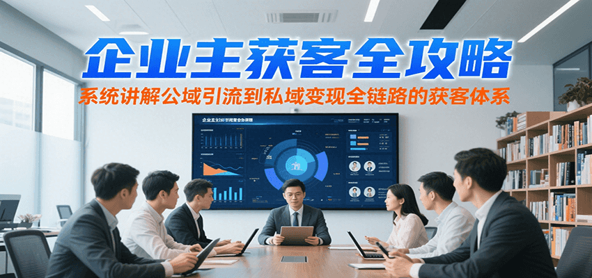 企业主获客全攻略，系统讲解公域引流到私域变现全链路的获客体系-黑斯坦丁项目网