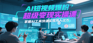 AI短视频爆粉超级变现实操课，掌握AI工具快速实现月入过万-黑斯坦丁项目网