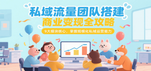 私域流量团队搭建商业变现全攻略，9大模块核心，掌握规模化私域运营能力-黑斯坦丁项目网