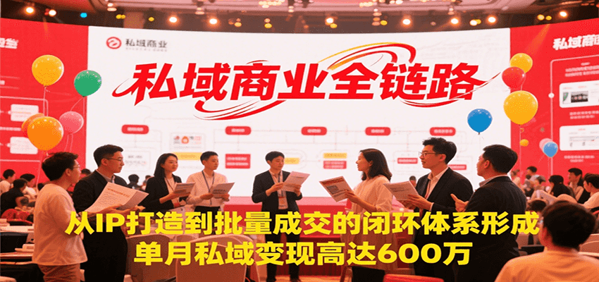 私域商业全链路，从IP打造到批量成交的闭环体系形成，单月私域变现600万-黑斯坦丁项目网