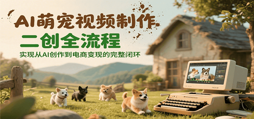AI萌宠视频制作二创全流程，实现从AI创作到电商变现的完整闭环-黑斯坦丁项目网