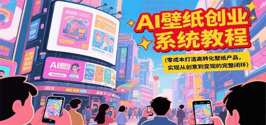AI壁纸创业系统教程，零成本打造高转化壁纸产品，实现从创意到变现的完整闭环-黑斯坦丁项目网