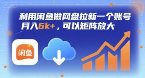 利用闲鱼做网盘拉新一个账号，月入6k+，可以矩阵放大-黑斯坦丁项目网