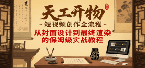 天工开物短视频创作全流程，从封面设计到最终渲染的保姆级实战教程-黑斯坦丁项目网