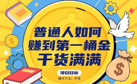 普通人如何賺到第一桶金，干货满满，操作方法及步骤-黑斯坦丁项目网