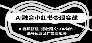 AI融合小红书变现实战课，AI客服搭建/爆款图文SOP制作/账号运营及广告变现等-黑斯坦丁项目网