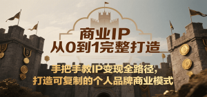 商业IP从0到1完整打造，手把手教IP变现全路径，打造可复制的个人品牌商业模式-黑斯坦丁项目网