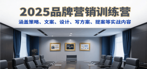 2025品牌营销训练营，涵盖策略、文案、设计、写方案、提案等实战内容-黑斯坦丁项目网