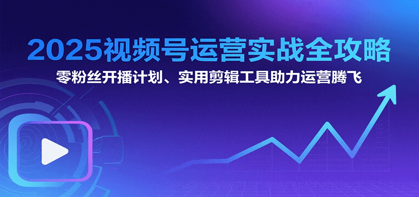 2025视频号运营实战全攻略：零粉丝开播计划、起号到到变现思维逻辑方法-黑斯坦丁项目网